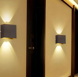 Square Modern Black LED External Up Down Wall Sconce Zawala Image - 14