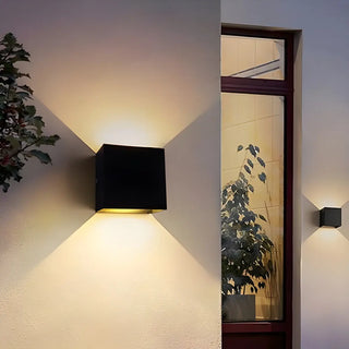 Square Modern Black LED External Up Down Wall Sconce Zawala Image - 15