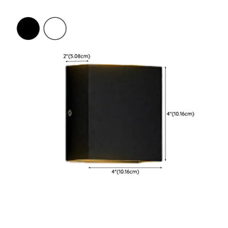 Square Modern Black LED External Up Down Wall Sconce Zawala #size