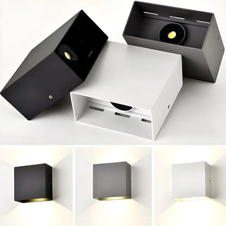 Square Modern Black LED External Up Down Wall Sconce Zawala Image - 5