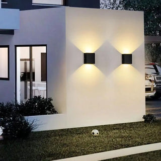 Square Modern Black LED External Up Down Wall Sconce Zawala Image - 6