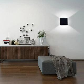 Square Modern Black LED External Up Down Wall Sconce Zawala Image - 7