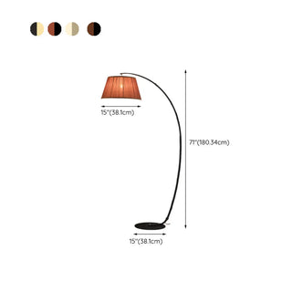 ZOWALA - Modern Fabric Barrel Arc Floor Lamp #size