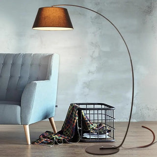 ZOWALA - Modern Fabric Barrel Arc Floor Lamp Image - 3