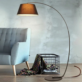 ZOWALA - Modern Fabric Barrel Arc Floor Lamp Image - 6