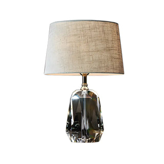 Retro Fabric Bucket Shade Crystal Geometric Table Lamp Zawala Image - 12