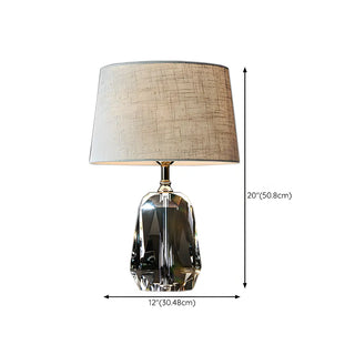 Retro Fabric Bucket Shade Crystal Geometric Table Lamp Zawala #size