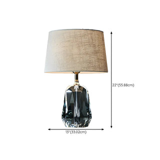 Retro Fabric Bucket Shade Crystal Geometric Table Lamp Zawala Image - 14