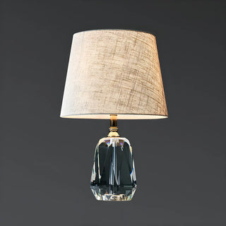 Retro Fabric Bucket Shade Crystal Geometric Table Lamp Zawala Image - 6