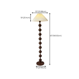 ZOWALA - Modern Fabric Cylinder Walnut Floor Lamp #size