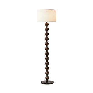 ZOWALA - Modern Fabric Cylinder Walnut Floor Lamp Image - 5