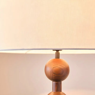ZOWALA - Modern Fabric Cylinder Walnut Floor Lamp Image - 8