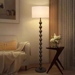 Modern Drum Wooden Spherical Column Floor Lamp Zawala Image - 6