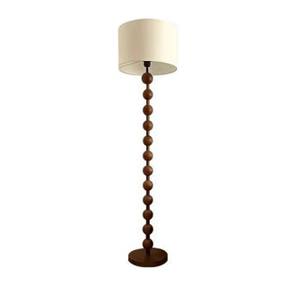 Modern Drum Wooden Spherical Column Floor Lamp Zawala Image - 13