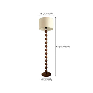 Modern Drum Wooden Spherical Column Floor Lamp Zawala #size