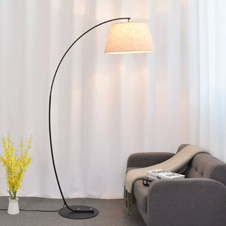 Modern Barrel Black Metal Arced LED Floor Light Zawala Image - 1