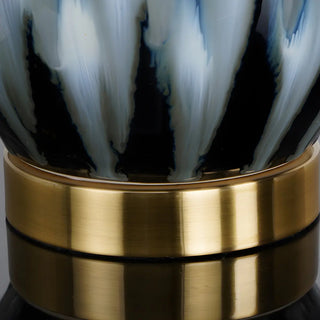 Elegant Drum Fabric Shade Ceramic Base Table Lamp Zawala Image - 10