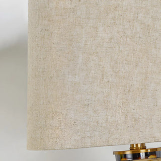 Elegant Drum Fabric Shade Ceramic Base Table Lamp Zawala Image - 12
