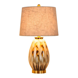 Elegant Drum Fabric Shade Ceramic Base Table Lamp Zawala Image - 14