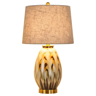 Elegant Drum Fabric Shade Ceramic Base Table Lamp Zawala Image - 15