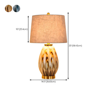 Elegant Drum Fabric Shade Ceramic Base Table Lamp Zawala #size
