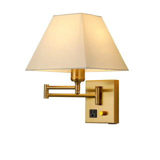 Adjustable Geometric Swing Arm Wall Sconce with USB Zawala Image - 10