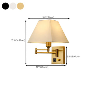 Adjustable Geometric Swing Arm Wall Sconce with USB Zawala #size