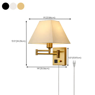 Adjustable Geometric Swing Arm Wall Sconce with USB Zawala Image - 18