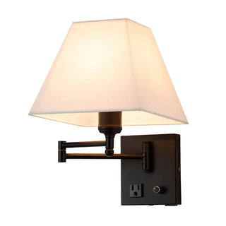 Adjustable Geometric Swing Arm Wall Sconce with USB Zawala Image - 8