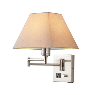 Adjustable Geometric Swing Arm Wall Sconce with USB Zawala Image - 9