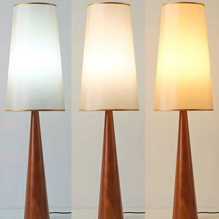 Modern Tapered Wooden Base Floor Lamp with Fabric Shade Zawala Image - 10