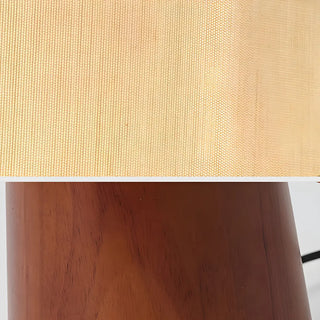 Modern Tapered Wooden Base Floor Lamp with Fabric Shade Zawala Image - 5