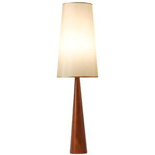 Modern Tapered Wooden Base Floor Lamp with Fabric Shade Zawala Image - 8