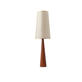 Modern Tapered Wooden Base Floor Lamp with Fabric Shade Zawala Image - 9