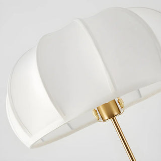 Modern Fabric White Dome and Green Pole Floor Lamp Zawala Image - 10