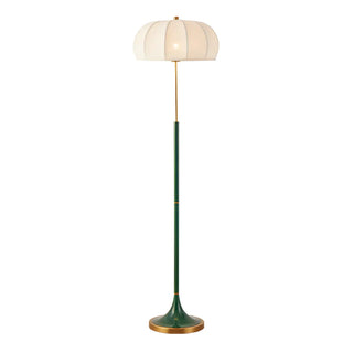 Modern Fabric White Dome and Green Pole Floor Lamp Zawala Image - 13