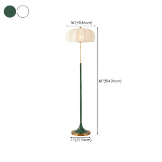 Modern Fabric White Dome and Green Pole Floor Lamp Zawala #size