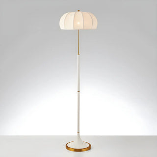 Modern Fabric White Dome and Green Pole Floor Lamp Zawala Image - 5
