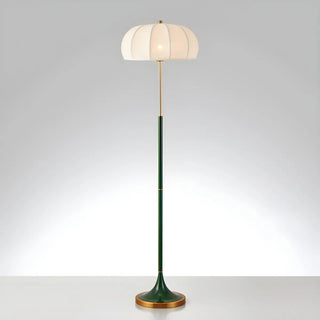 Modern Fabric White Dome and Green Pole Floor Lamp Zawala Image - 6