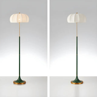 Modern Fabric White Dome and Green Pole Floor Lamp Zawala Image - 7