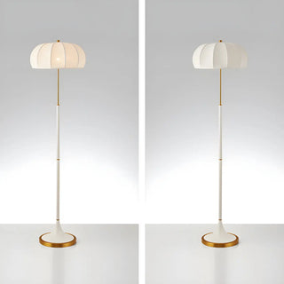 Modern Fabric White Dome and Green Pole Floor Lamp Zawala Image - 8