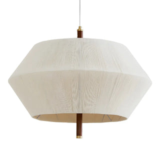 ZOWALA - Hexagon Fabric White Adjustable Height Drum Chandelier Image - 14