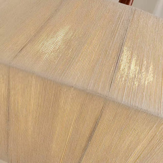 ZOWALA - Hexagon Fabric White Adjustable Height Drum Chandelier Image - 15