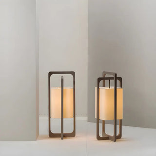 Modern Rectangular Wooden Frame Lihou Floor Lamp Zawala Image - 1