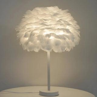 Artistic White Feather Shade Tree Branch Table Lamp Zawala Image - 6