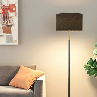 ZOWALA - Simple Modern Cylinder Black Metal LED Floor Lamp Image - 12