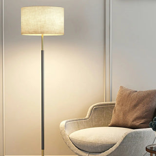 ZOWALA - Simple Modern Cylinder Black Metal LED Floor Lamp Image - 13