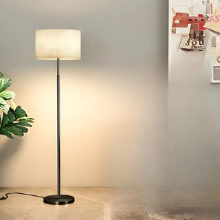 ZOWALA - Simple Modern Cylinder Black Metal LED Floor Lamp Image - 14