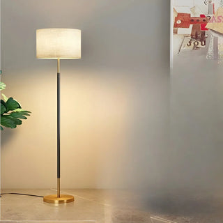 ZOWALA - Simple Modern Cylinder Black Metal LED Floor Lamp Image - 15