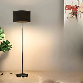 ZOWALA - Simple Modern Cylinder Black Metal LED Floor Lamp Image - 17
